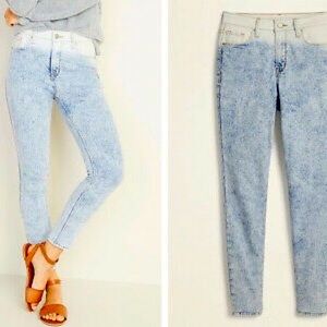 Old Navy Dip Dye Waist Rockstar Super Skinny High Rise Secret Slim Pockets Jeans